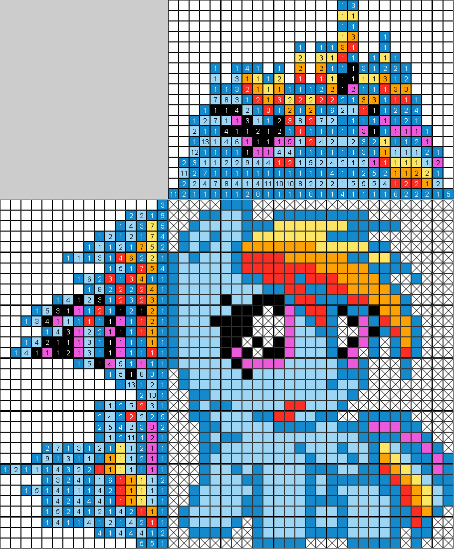 Цветной японский рисунок Rainbow Dash Pony